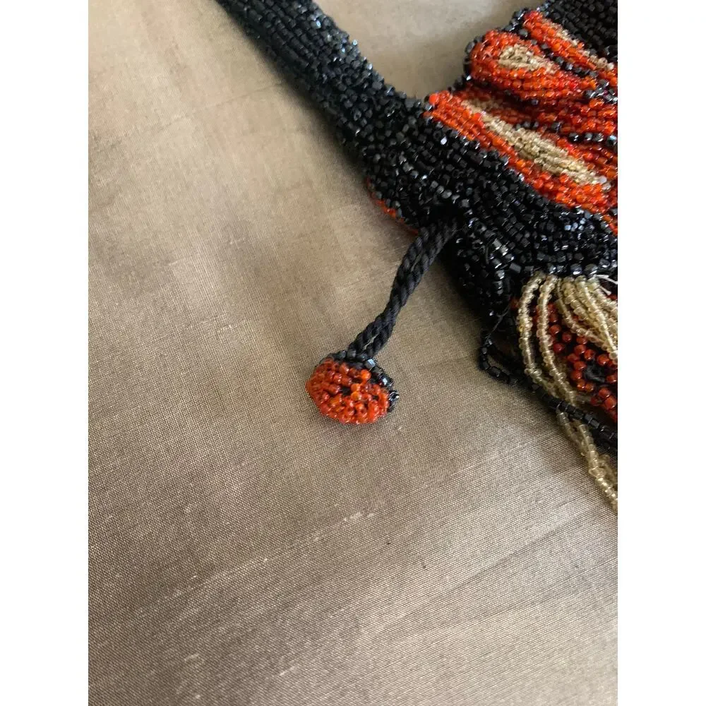 Double glass beaded purse 1920s rare